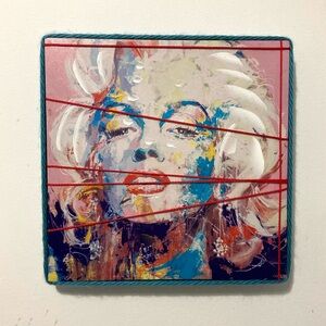 Upcycled Marilyn Monroe Stretched Canvas Print